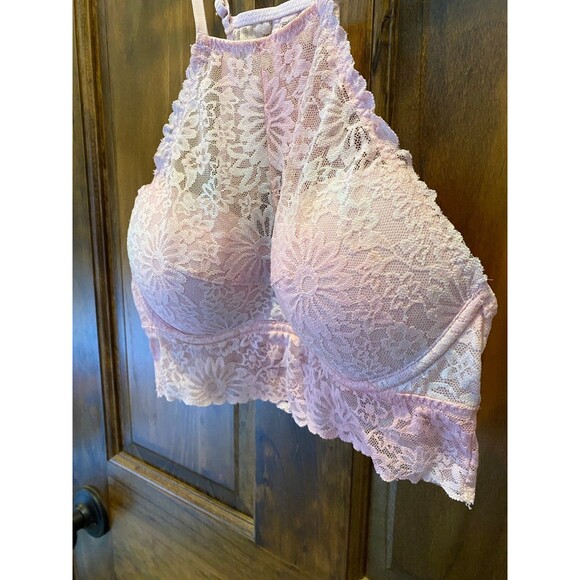 Victoria Secret Bralette  Bra Ombré Pink Lace Razorback Sexy Lingerie Sz Small - Picture 5 of 12